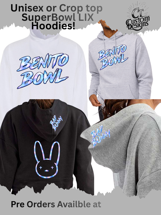 Chrome Benito Bowl Crop Top Hoodie Front/Back/Hood Design