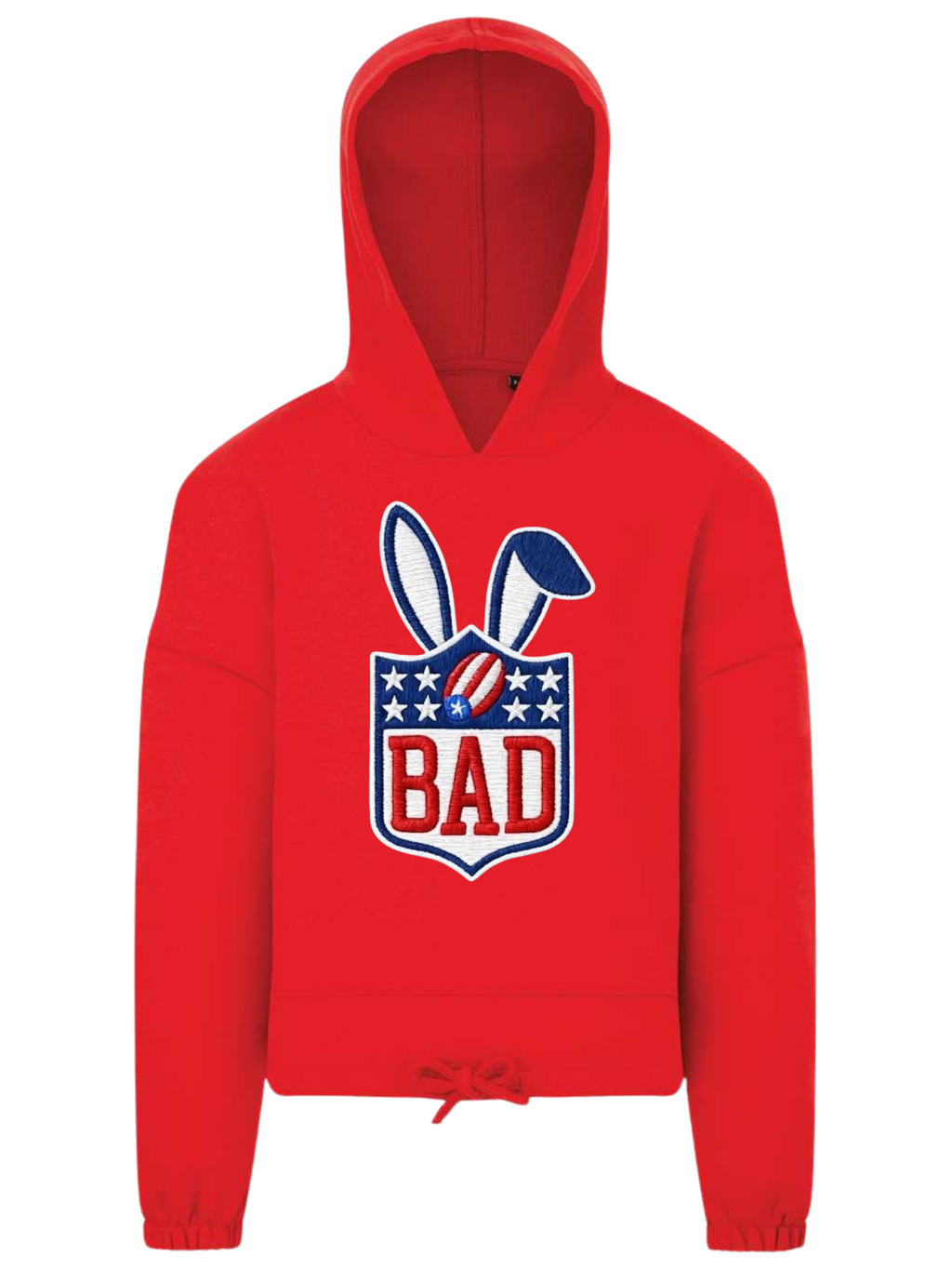 “BAD” Bunny League Logo Crop Top Hoodie